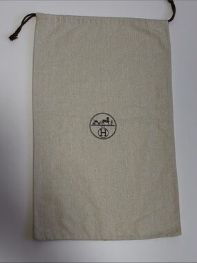 New Hermès Gray Canvas Dust Cover with Black Logo